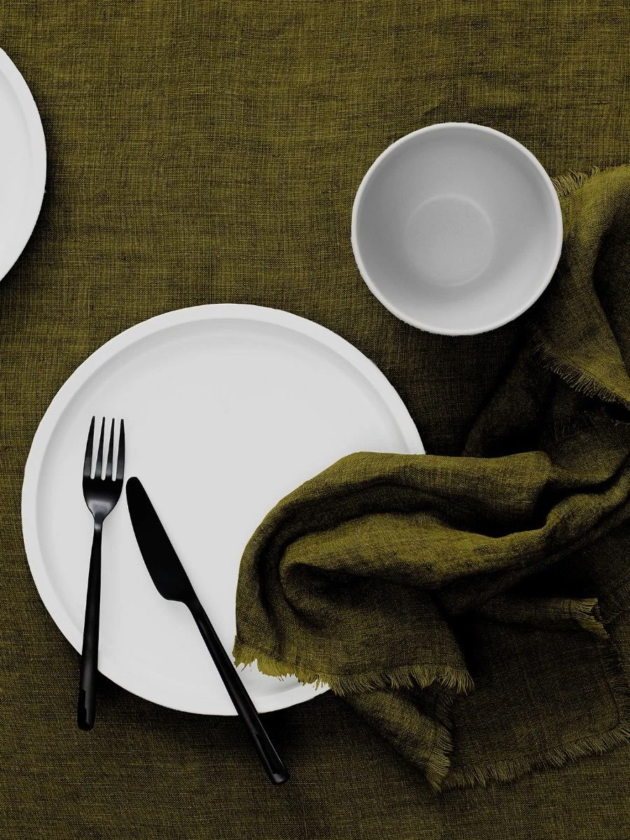 Vintage Linen Tablecloth - Khaki - Image 3