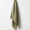 Vintage Linen Fringe Throw - Fennel -Best Home vintage linen fringe throw fennel 1