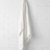 Vintage Linen Fringe Throw - Marshmallow -Best Home vintage linen fringe throw marshmallow