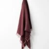 Vintage Linen Fringe Throw - Syrah -Best Home vintage linen fringe throw syrah