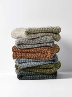 Waffle Bed Cover - Caper -Best Home waffle bed cover stack 1 1