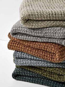 Waffle Throw - Smoke -Best Home waffle bed cover stack 2 9