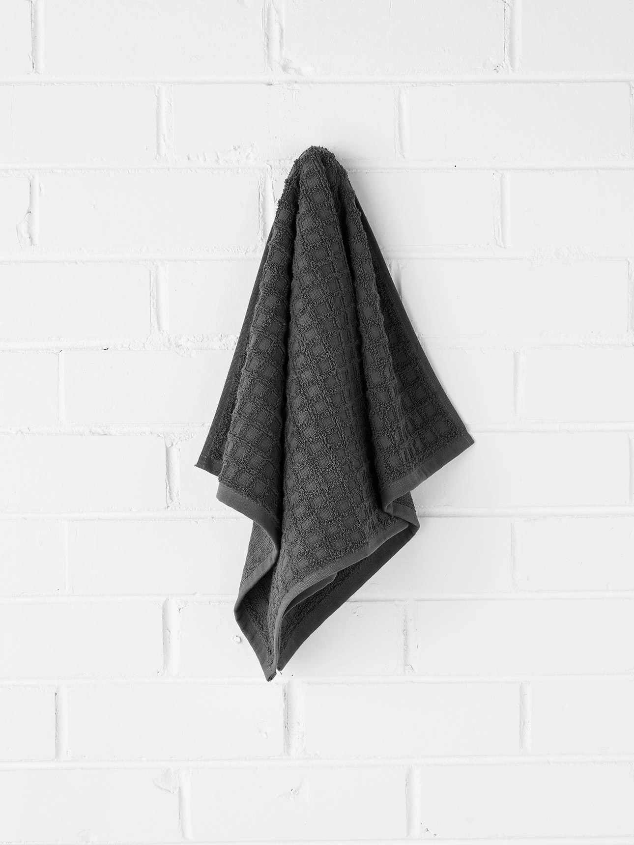 Waffle Hand Towel - Charcoal 3 Waffle Hand Towel - Charcoal