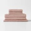 Waffle Bath Towel Set - Pink Clay 1 Waffle Bath Towel Set - Pink Clay -Best Home waffle towel stack clay