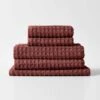 Waffle Bath Towel Set - Mahogany -Best Home waffle towel stack mahogany 2