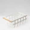 Yamazaki Tosca Single Handle Storage Basket -Best Home yamazaki storage basket white 1