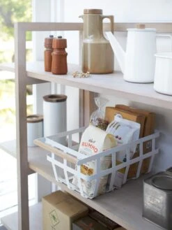 Yamazaki Tosca Single Handle Storage Basket 10 Yamazaki Tosca Single Handle Storage Basket -Best Home yamazaki storage basket white lifestyle 1