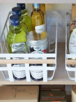 Yamazaki Tosca Single Handle Storage Basket 12 Yamazaki Tosca Single Handle Storage Basket -Best Home yamazaki storage basket white lifestyle 5